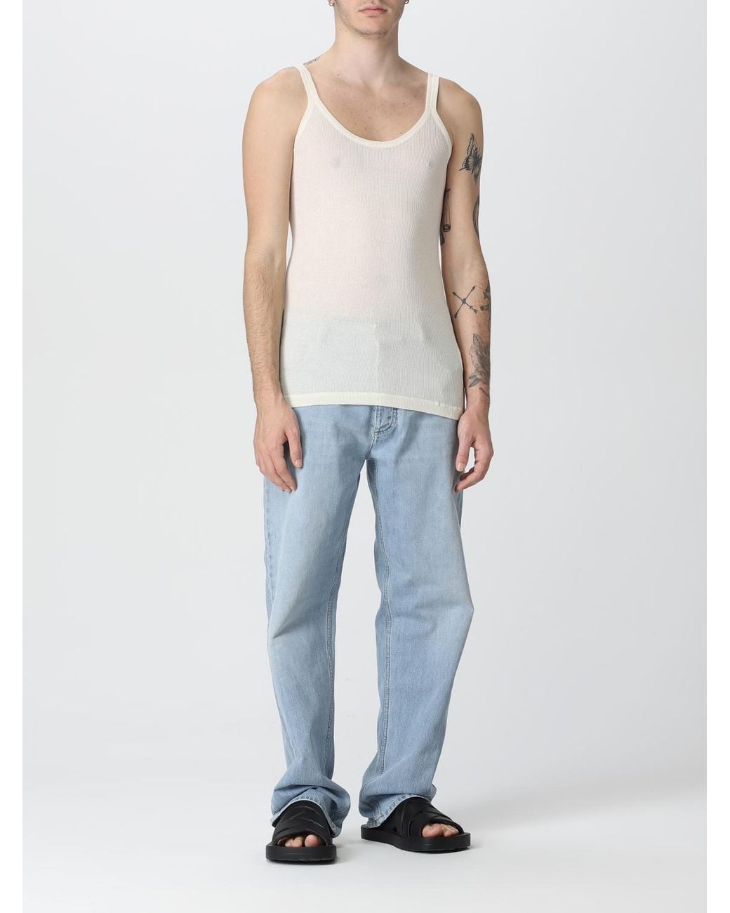 Bottega Veneta White Tank Top for men