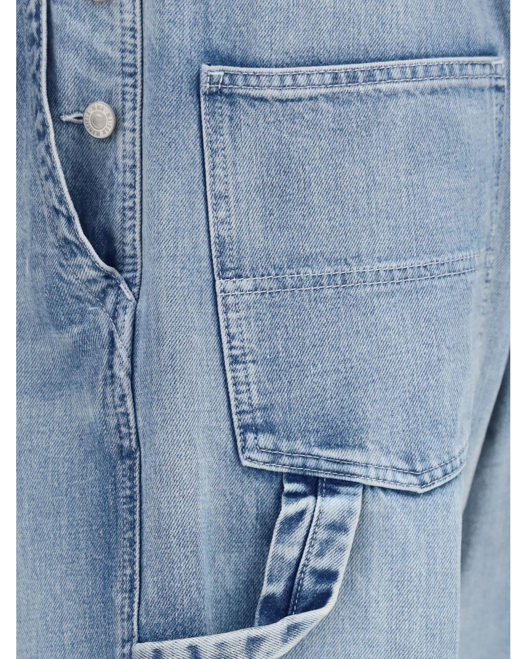 MM6 by Maison Margiela Blue High-Waisted Wide Leg Jeans