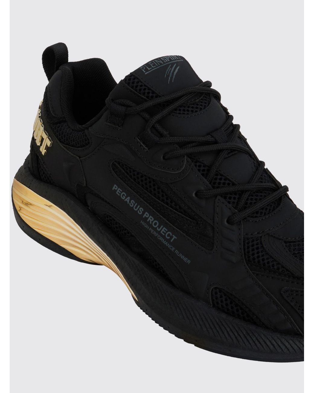 Philipp Plein Black Pegasus Project Mesh And Rubber Sneakers for men