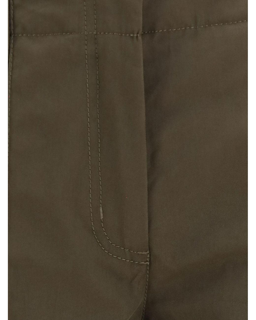 Burberry Natural High-Waisted Slim Fit Cotton-Blend Cargo Trousers