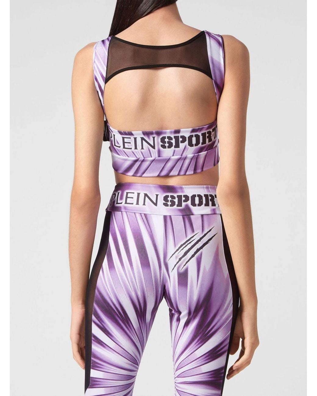 Philipp Plein Purple Cropped Sports Top