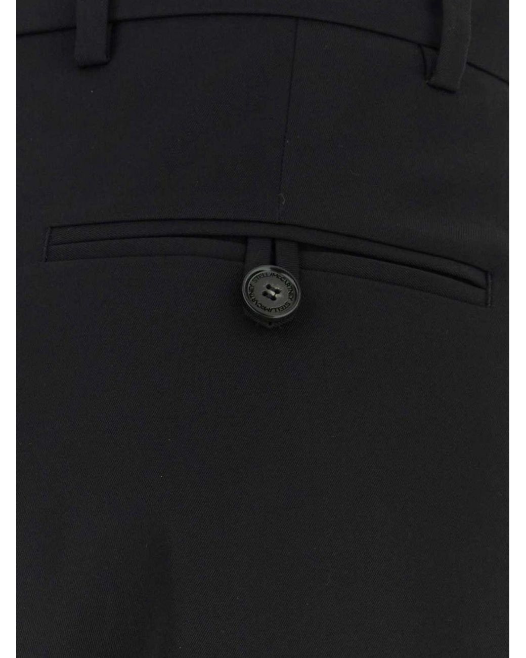 Stella McCartney Black High-Waisted Wool Palazzo Trousers With Pleats