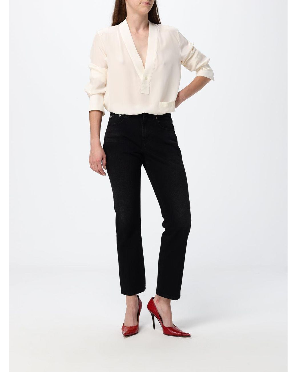 Victoria Beckham Black Mid-Rise Cropped Slim Fit Jeans