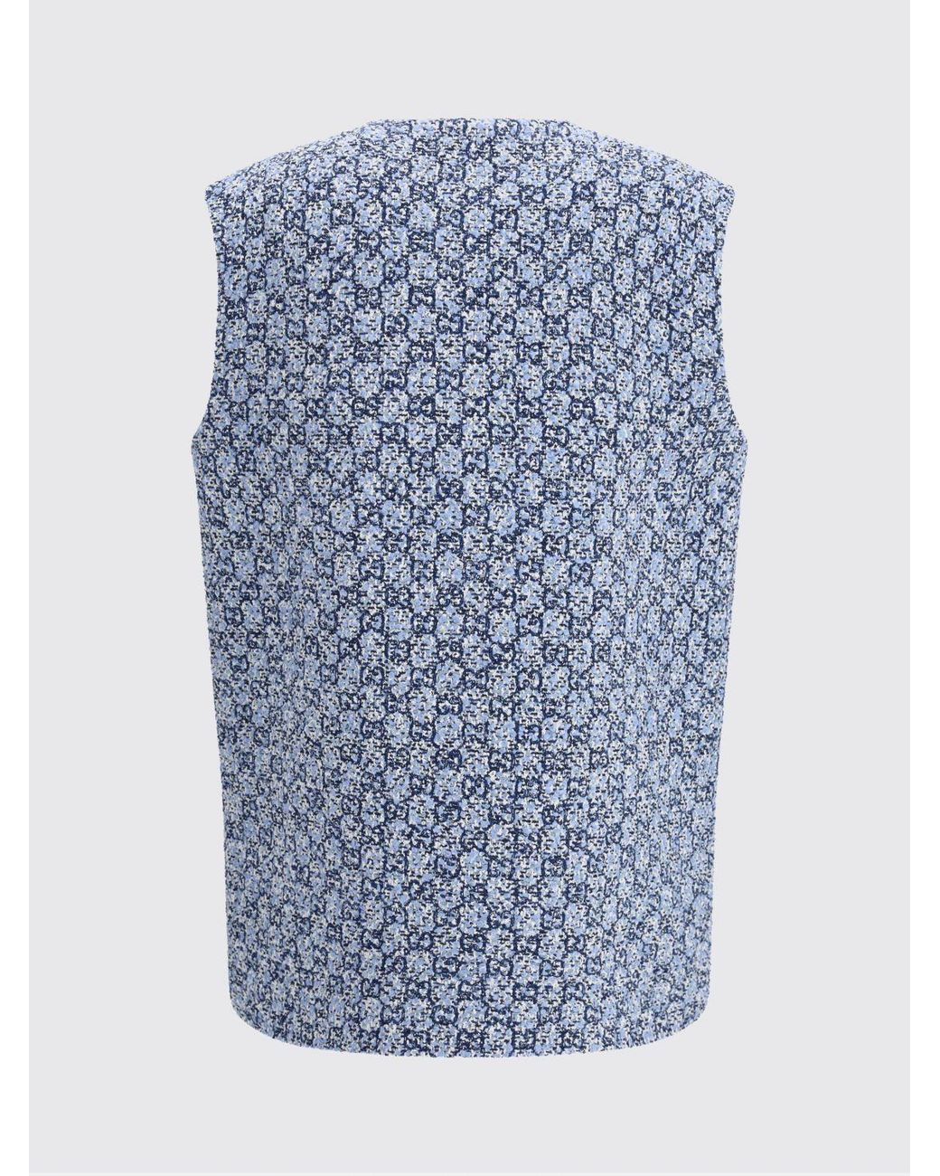 Gucci Blue Cotton Gg Vest