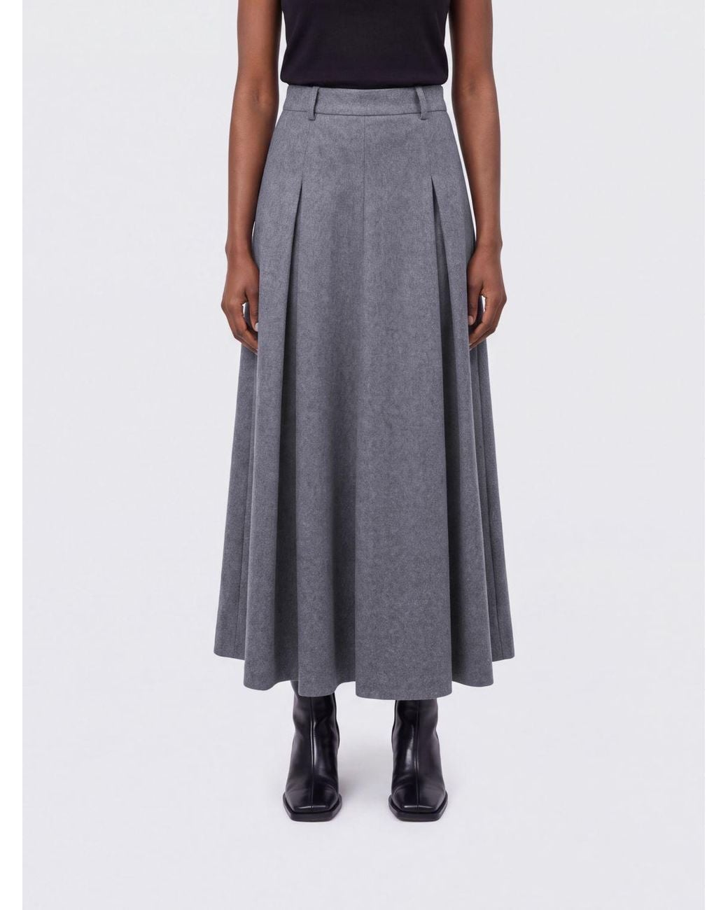 By Malene Birger Blue High-Waisted A-Line Midi Skirt