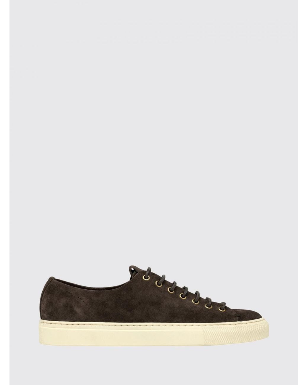 Buttero White Suede Low-Top Sneakers With Embossed Logo And Round Toe