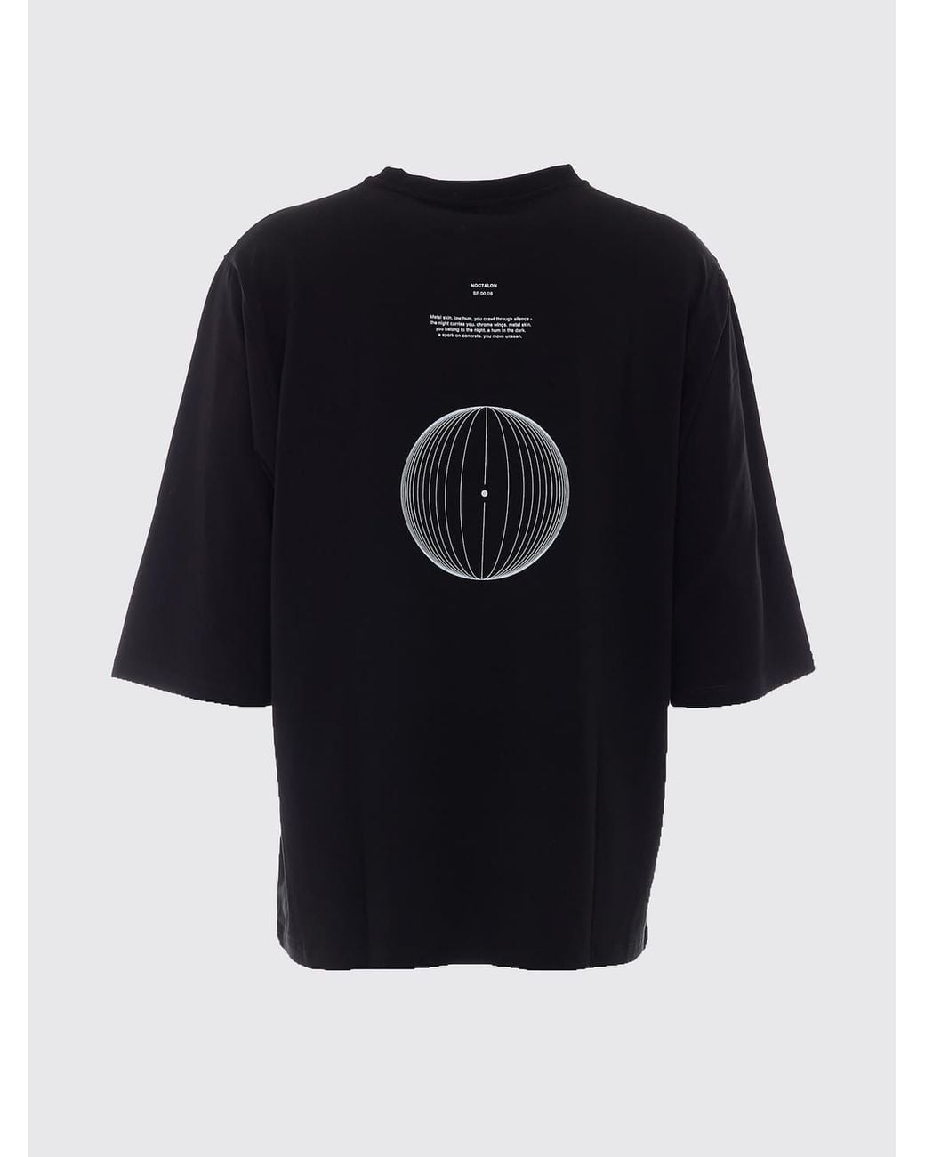 Thom Krom Black Oversized Cotton T-Shirt With Graphic Print And Contrast Logo for men