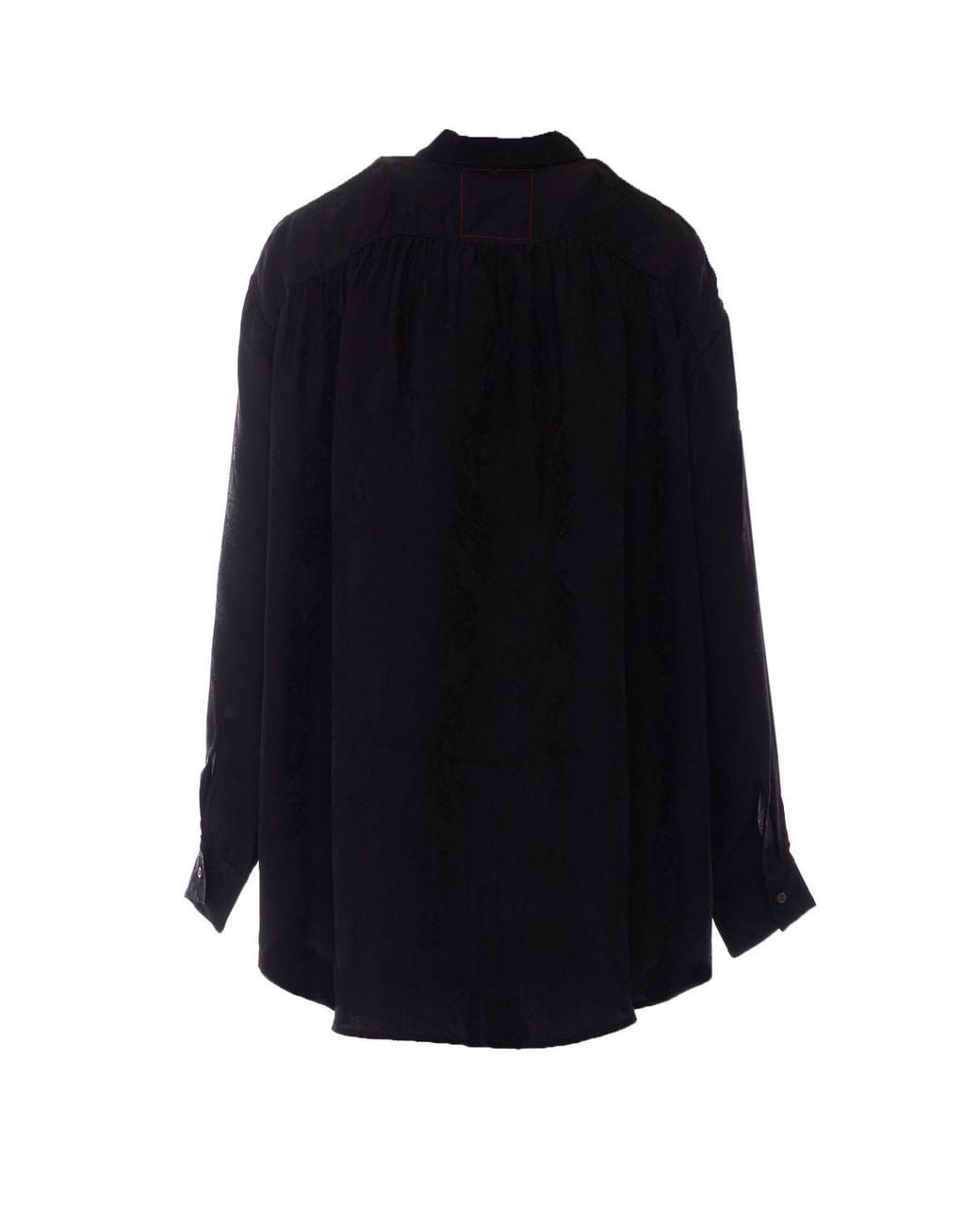 Uma Wang Blue Viscose And Cupro Crêpe Shirt With Classic Collar