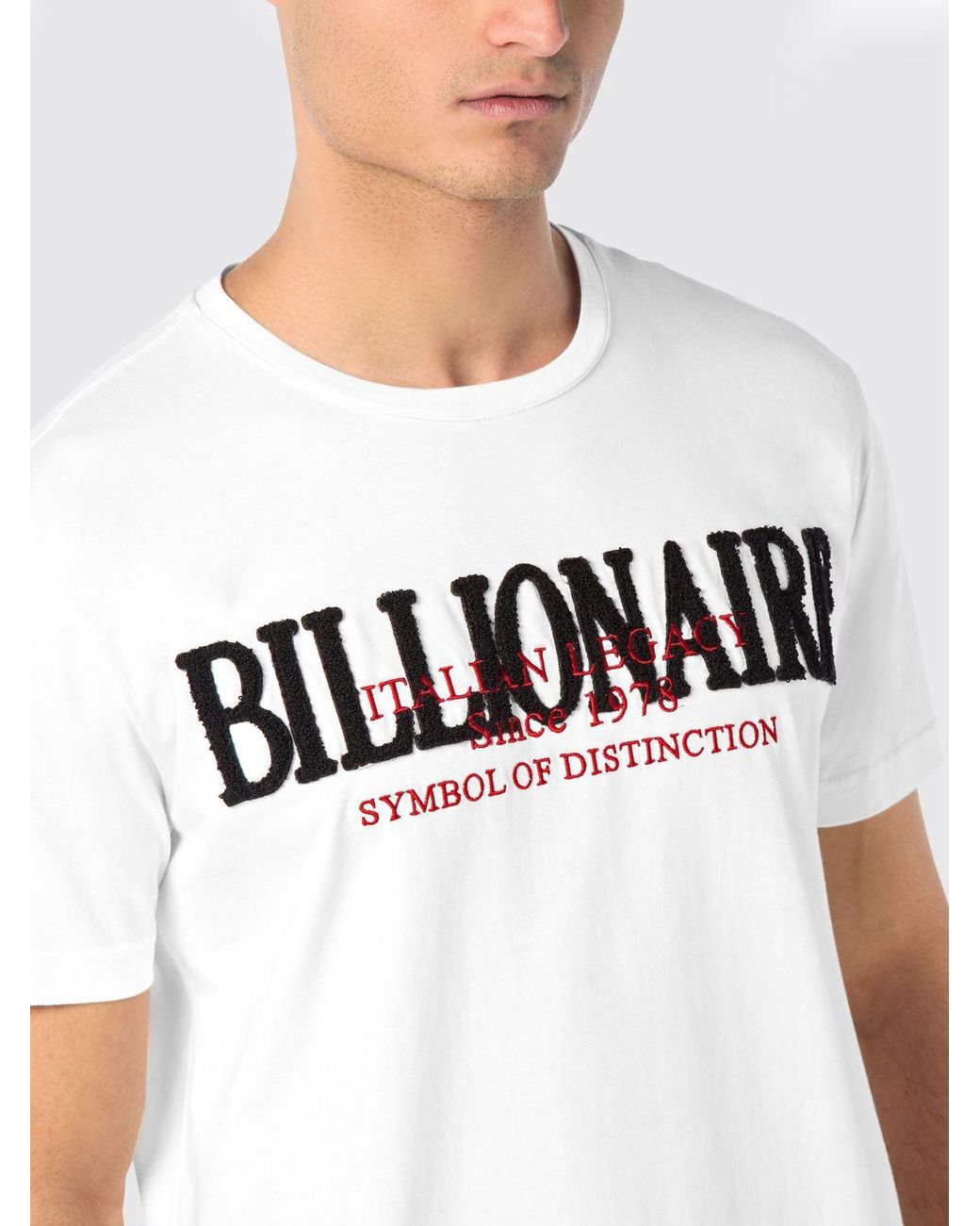 Billionaire White Cotton T-Shirt With Logo for men