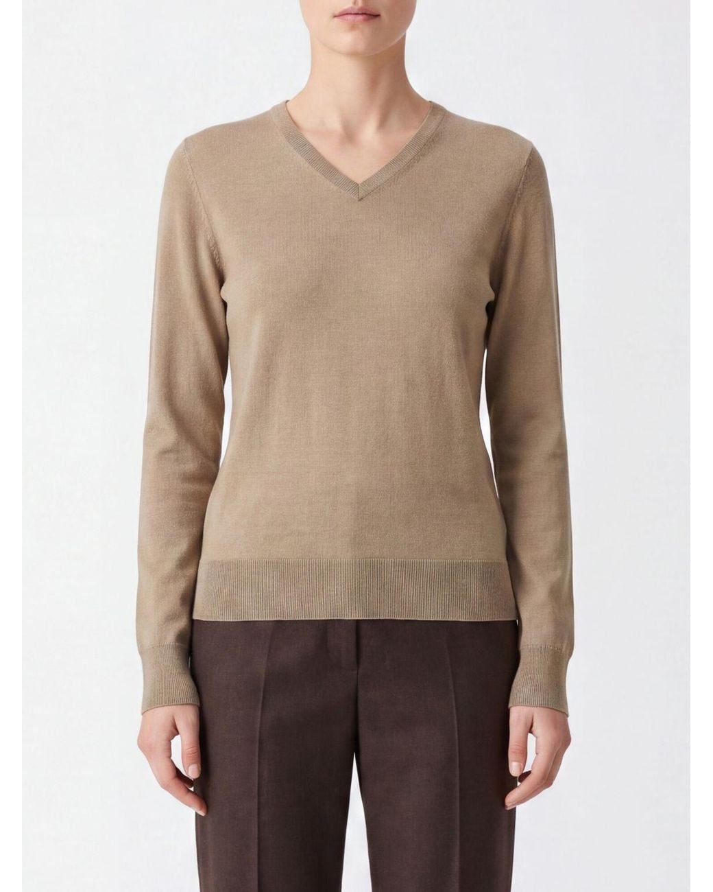 The Row Natural V-Neck Jumper