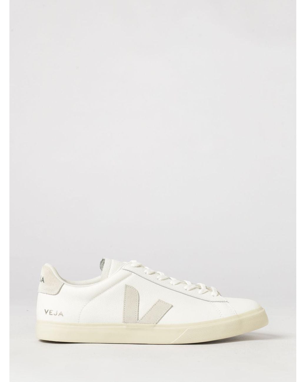 Veja White Campo Chromefree Leather Sneakers With Contrasting Side Logo for men