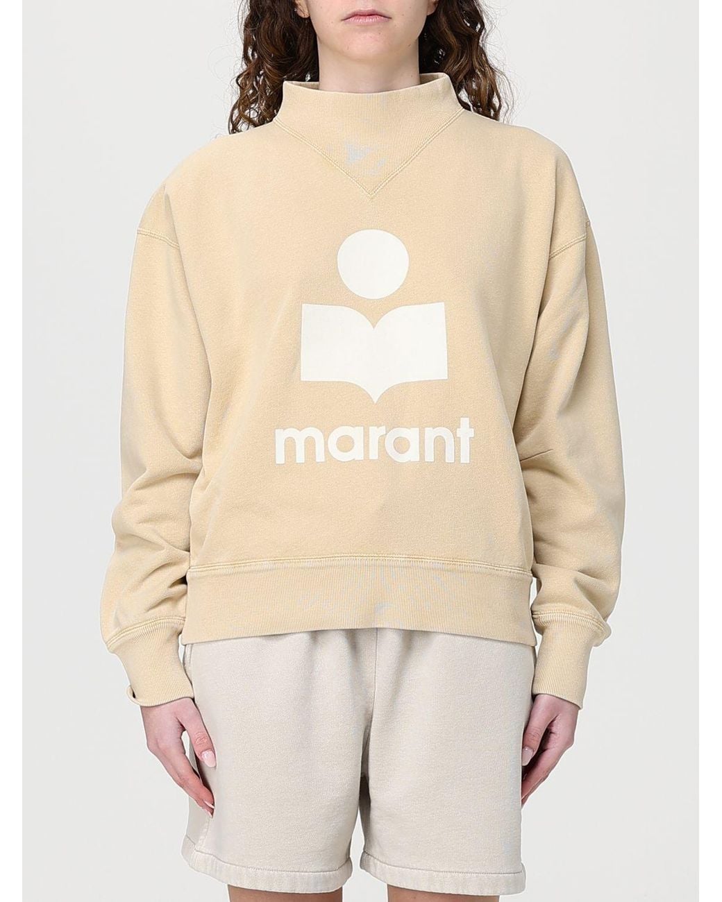 Isabel Marant Natural Moby Cotton Logo Sweatshirt