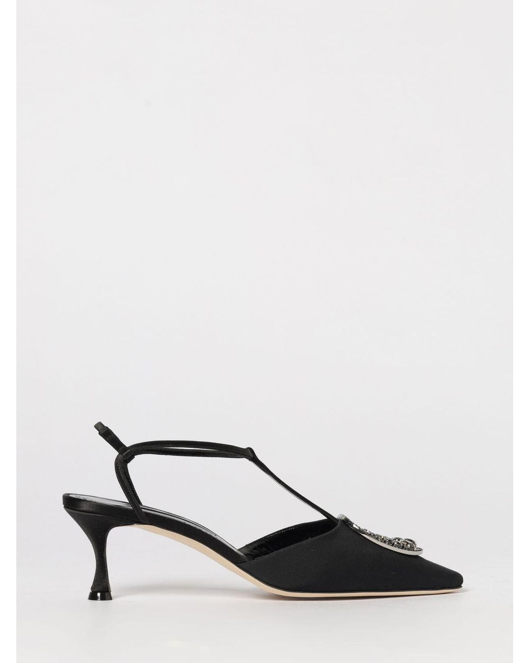 Manolo Blahnik Multicolor Takal Twill Pumps With Jewel Buckle