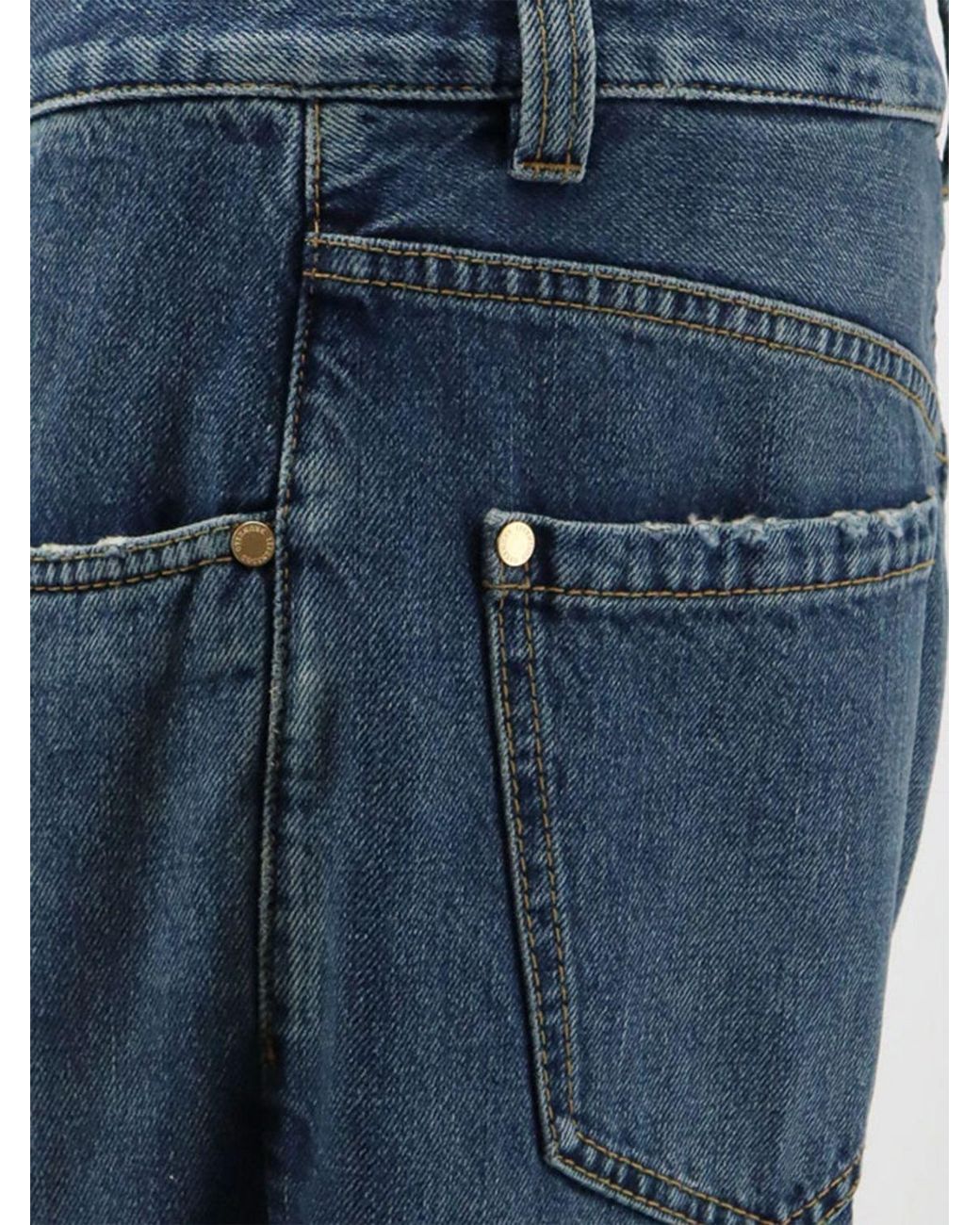 Brunello Cucinelli Blue Wide-Leg Cropped Jeans