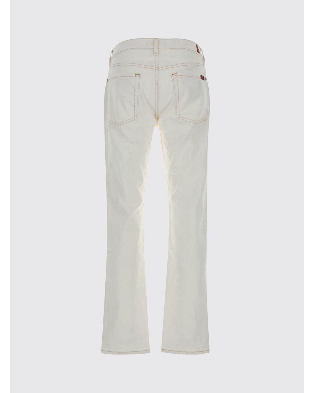 7 For All Mankind White Slim Fit Flared Jeans for men