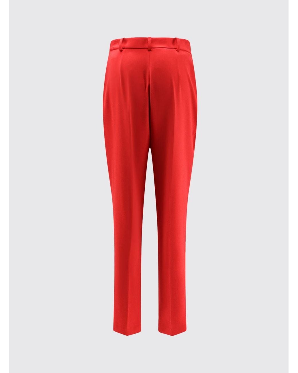Elisabetta Franchi Red Mid-Rise Slim Fit Skinny Crêpe Trousers