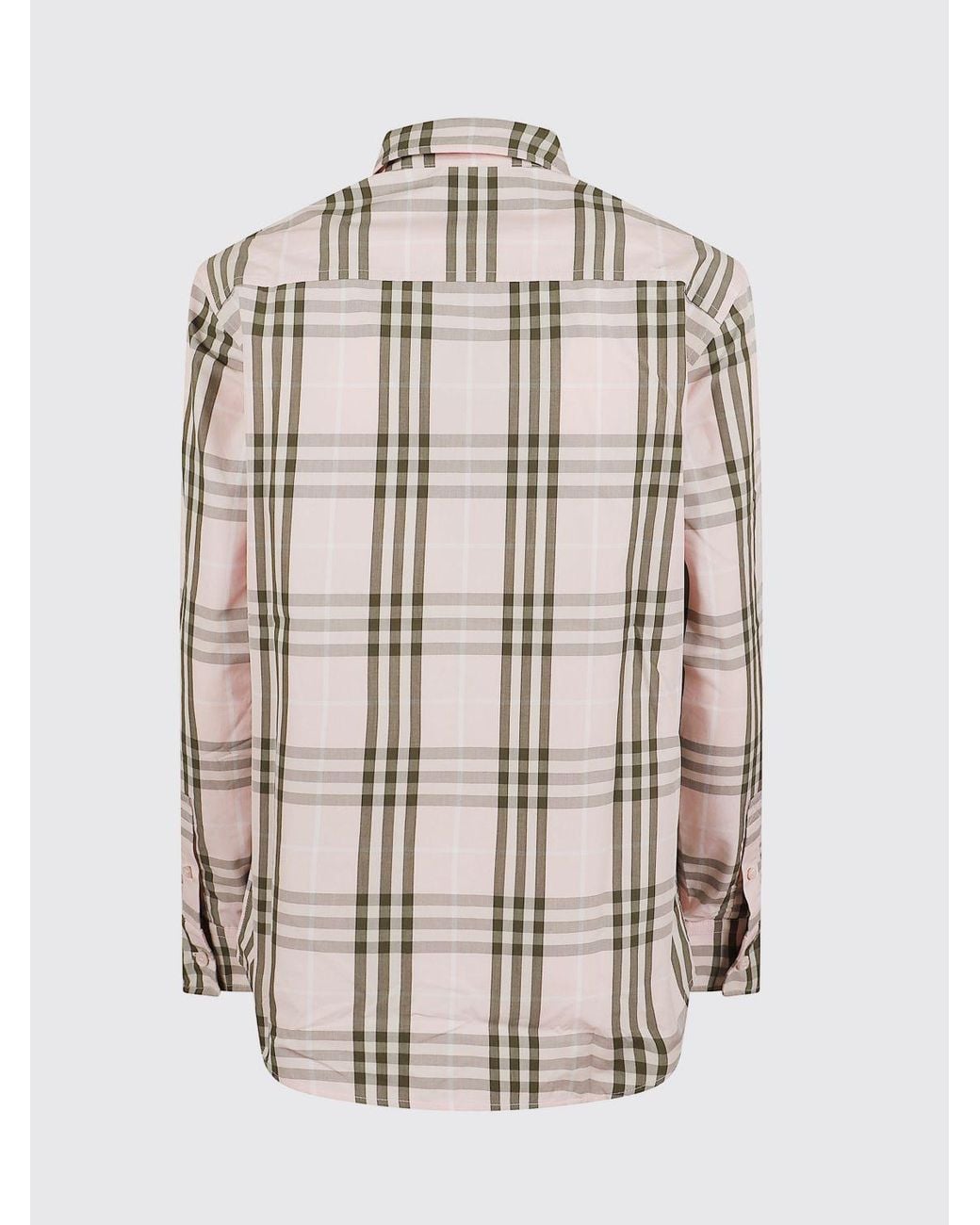 Burberry Red Long-Sleeved Cotton Shirt With Iconic Check Pattern