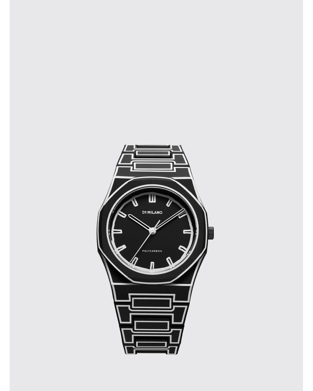D1 Milano Black Sketch Polycarbon Polycarbonate Watch for men