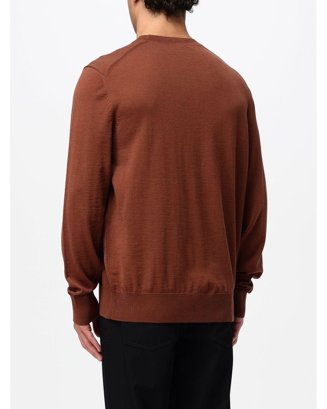 Boss Brown Crew-Neck Jumper for men