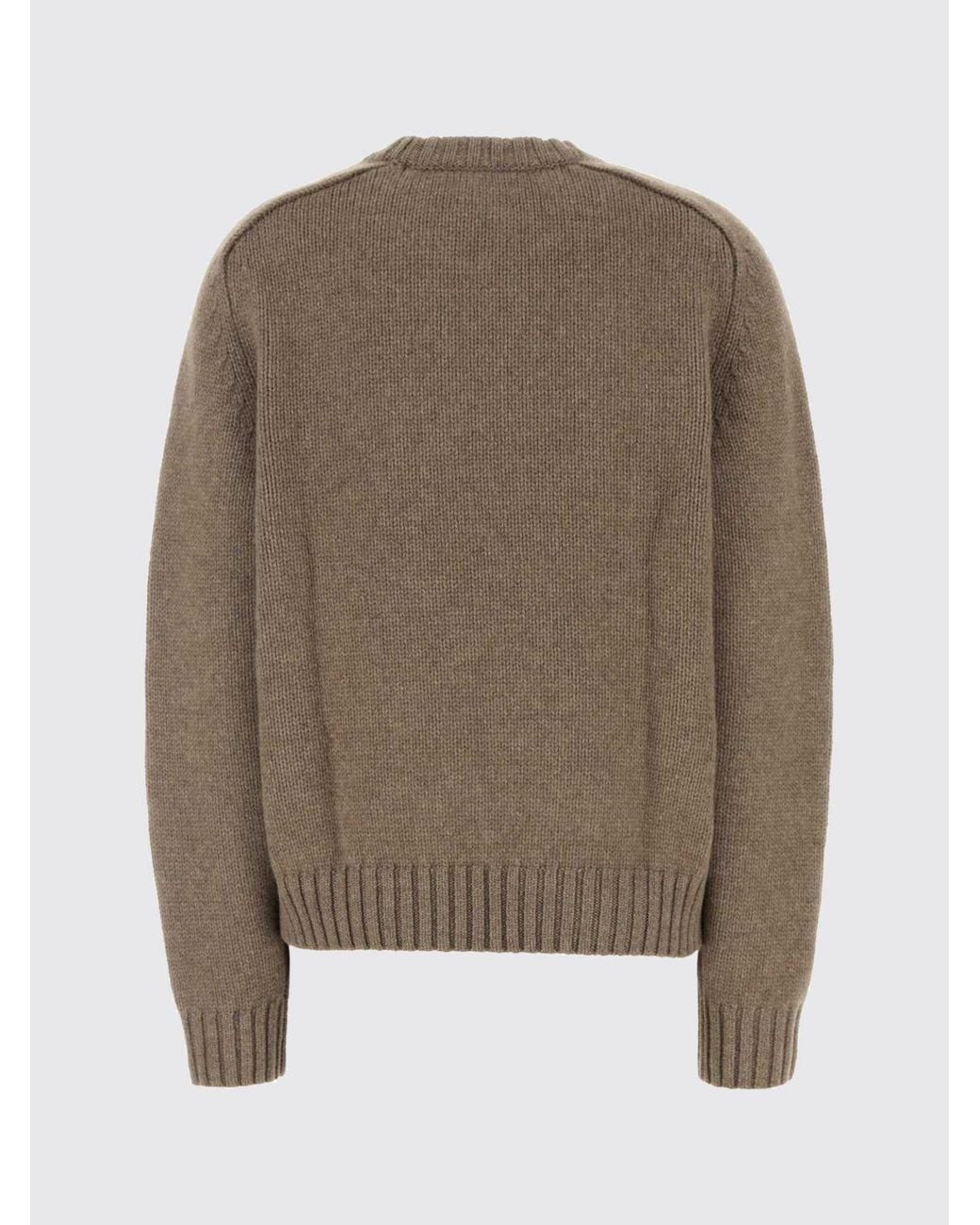 Khaite Brown Long-Sleeved Pure Cotton Crew Neck Jumper