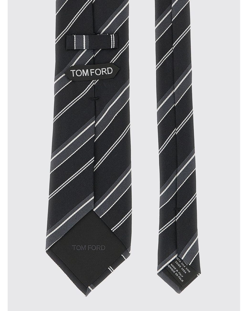 Tom Ford White Classic Regimental Striped Tie Crafted for men
