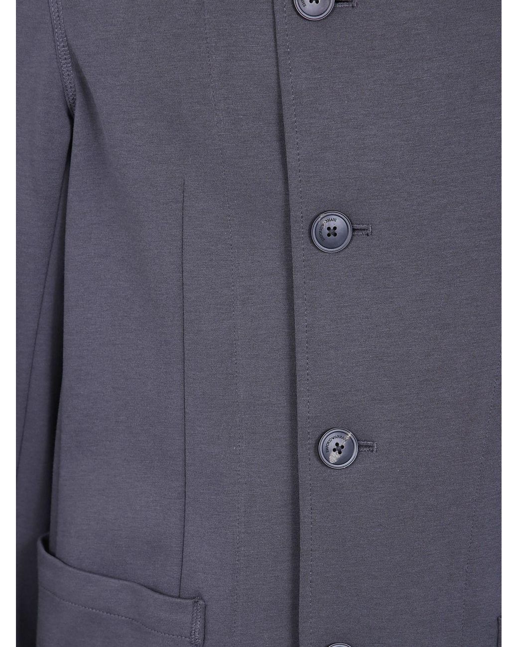 Emporio Armani Blue Slim Fit Double-Breasted Short Jacket for men