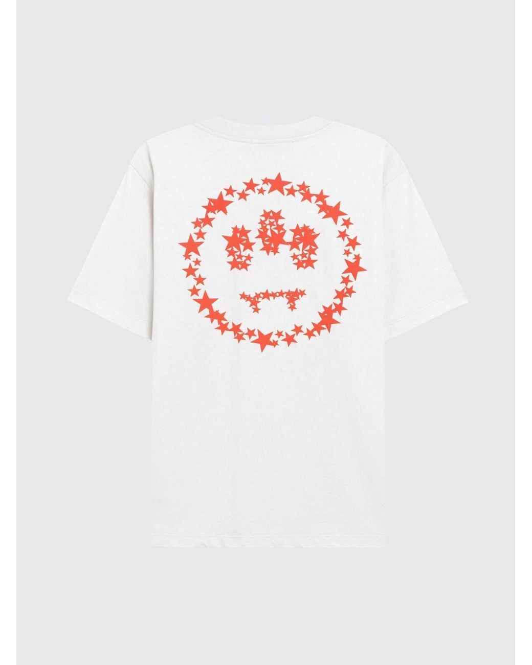 Barrow White Cotton T-Shirt With Graphic Logo Print And Dropped Shoulders for men
