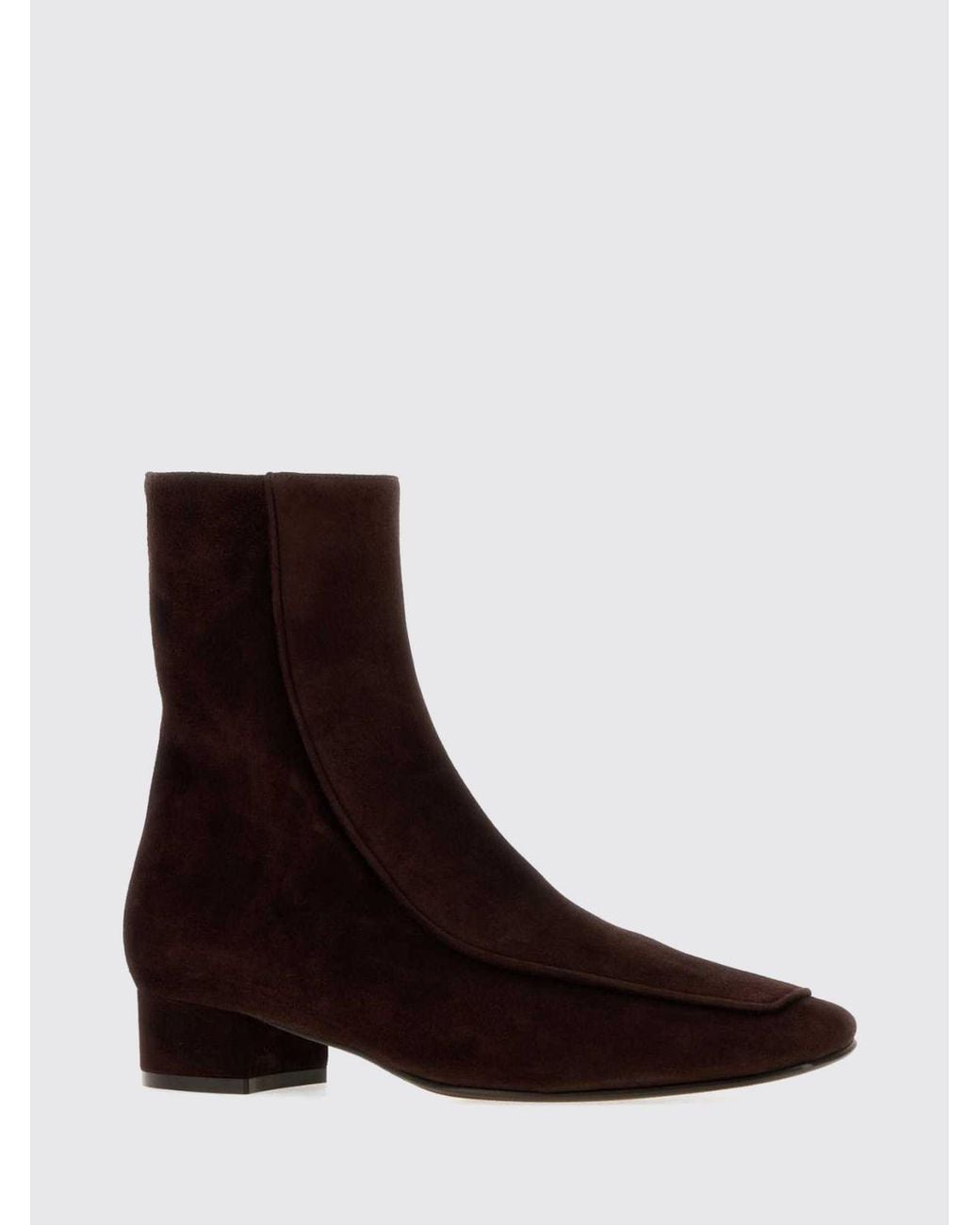 Herbert Levine White Calfskin Ankle Boots With Square Toe And Zip Closure