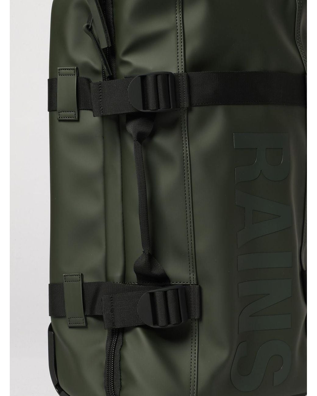 Rains Green Texel Cabin Bag Waterproof Polyester Cabin Trolley for men