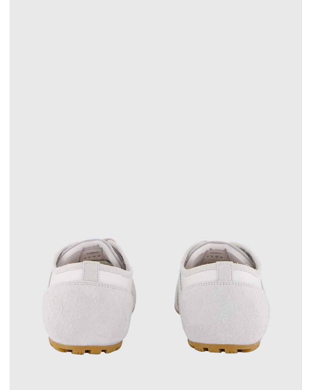Balmain White Racer 45 Leather Sneakers for men