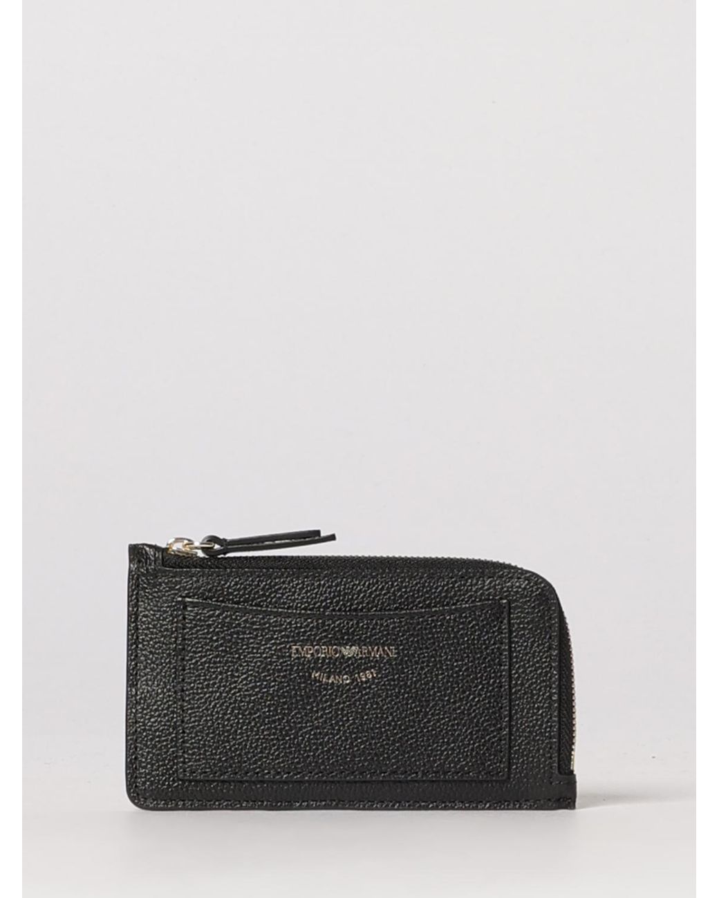 Emporio Armani Black Leather Zip Wallet