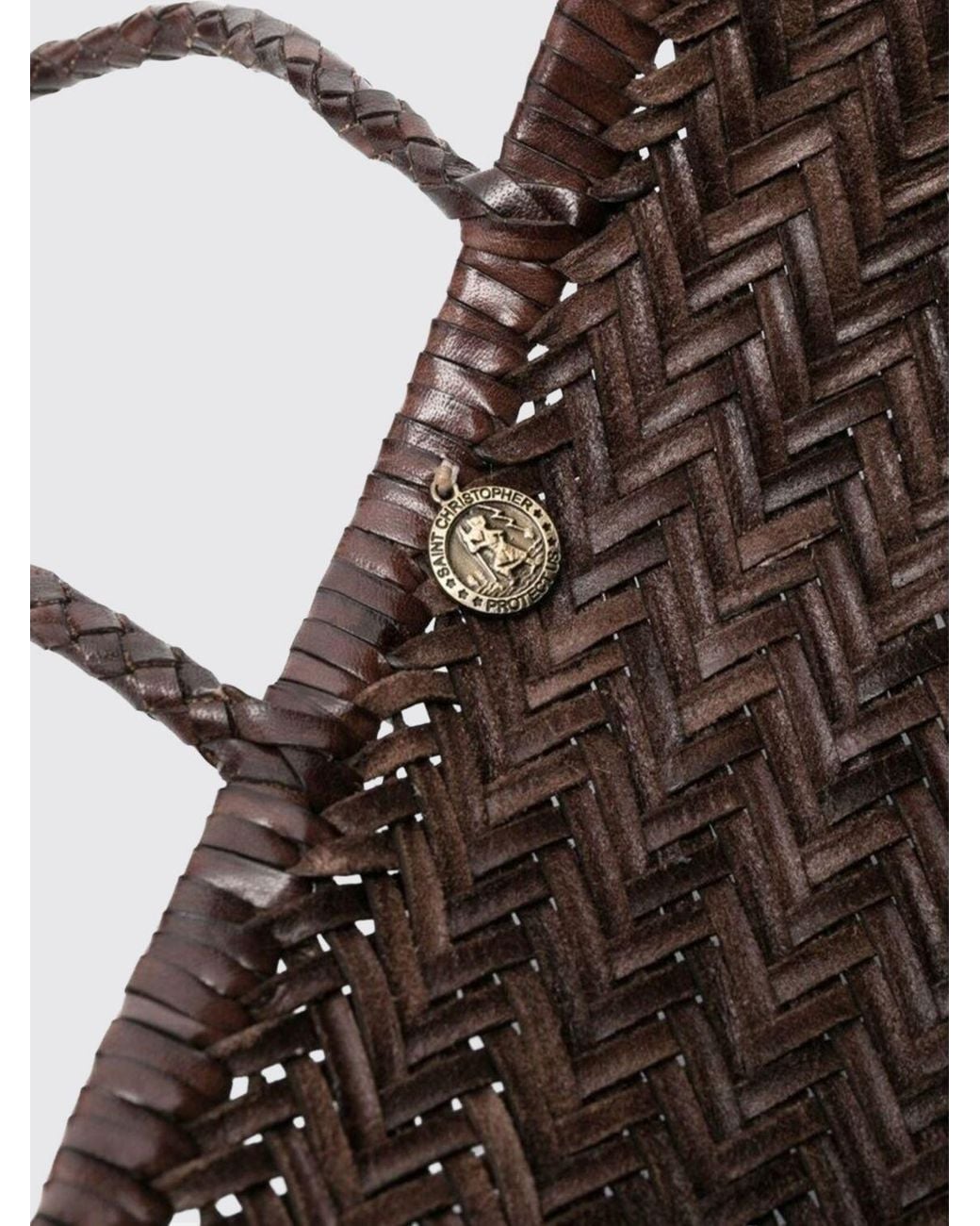 Bolso De Mano Triplo Salto De Piel Trenzada Con Doble Asa Dragon Diffusion de color Brown
