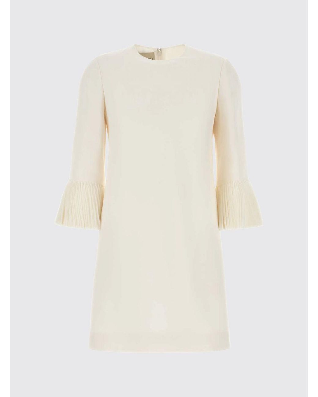 Valentino White Virgin Wool And Silk Mini Dress