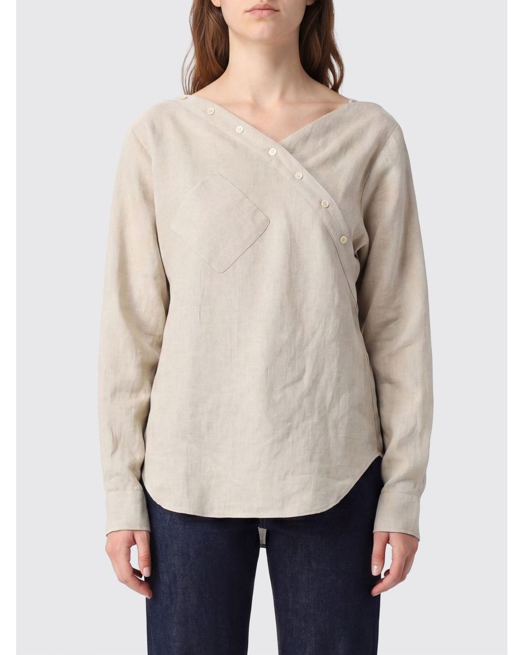 Camicia Asimmetrica di Coperni in Natural