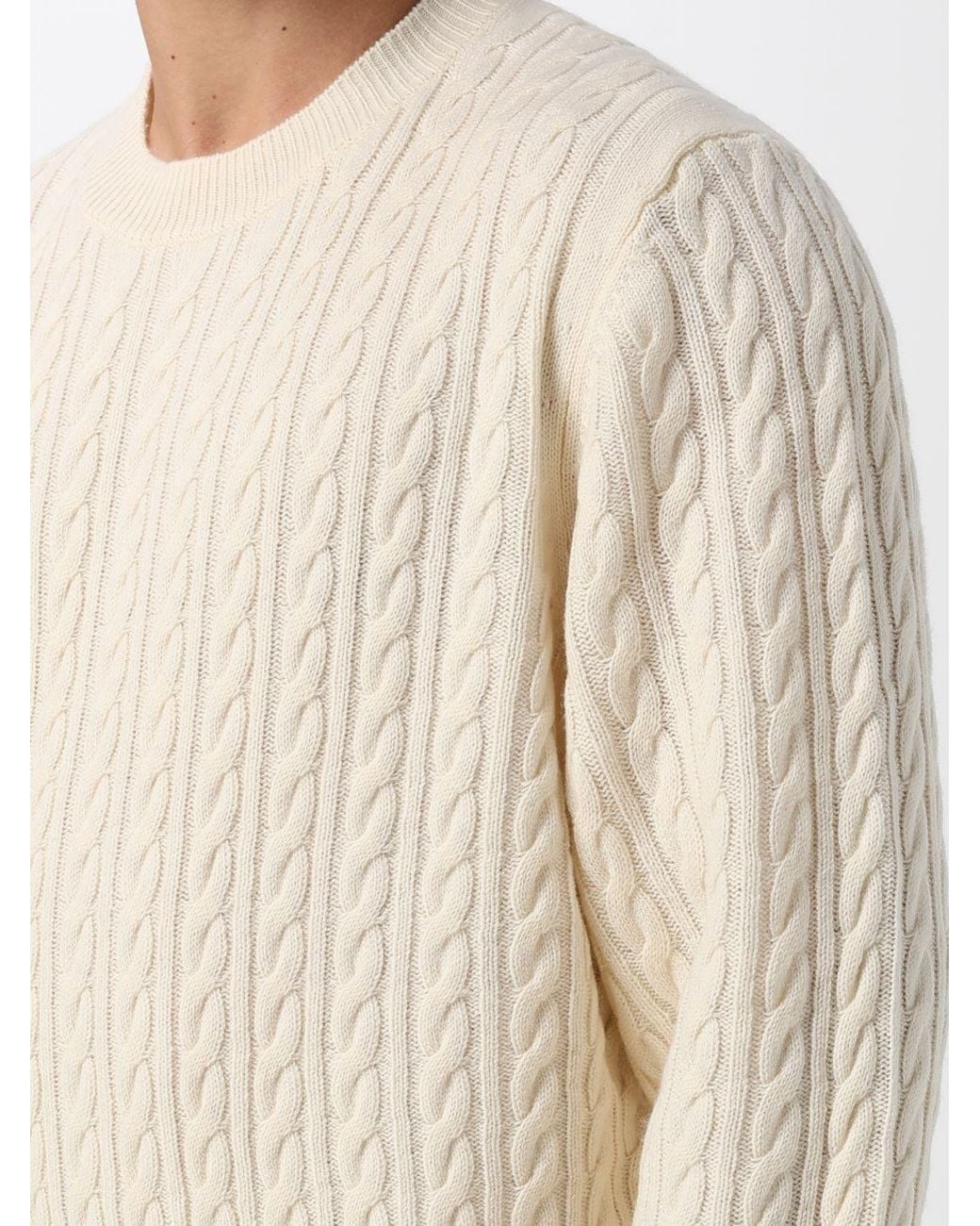 Boss Natural Wool And Cashmere Blend Crewneck Jumper With Ribbed Trims for men