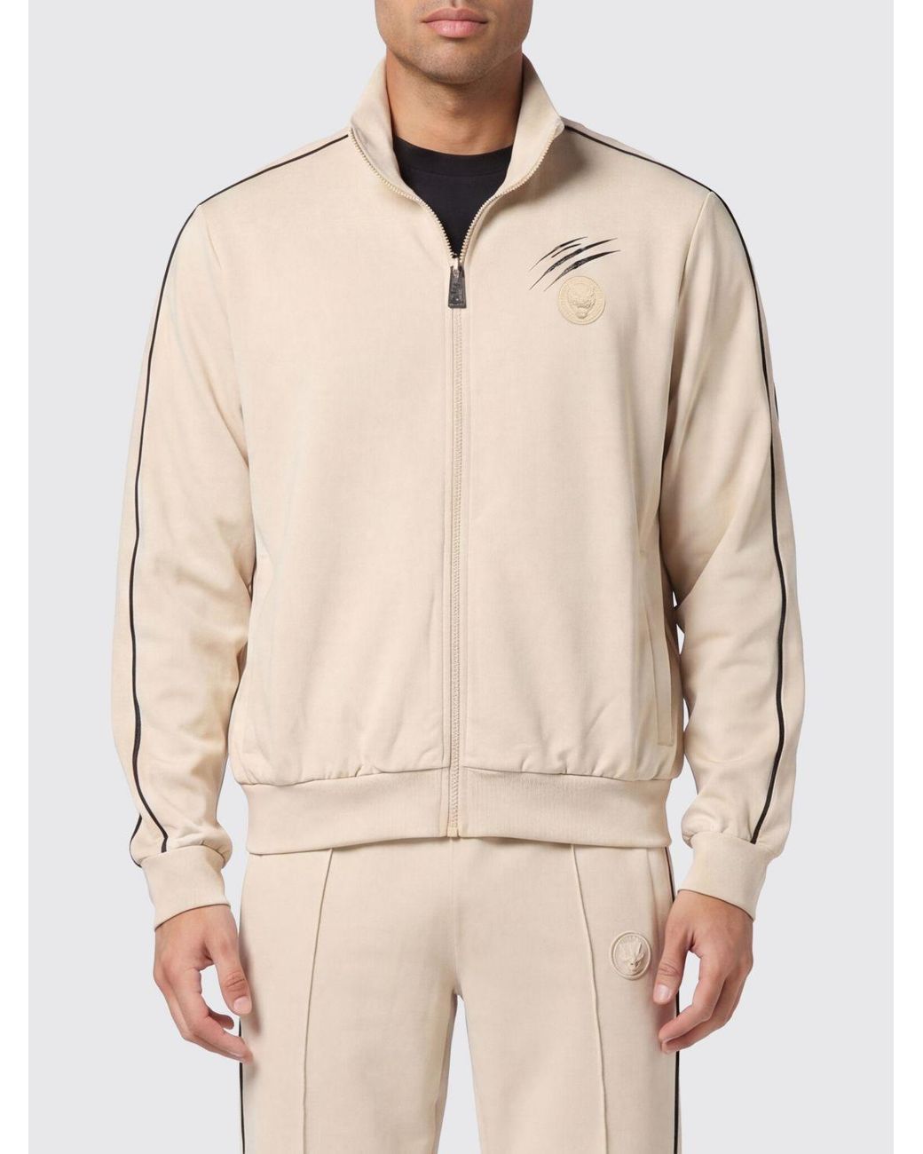 Philipp Plein Natural Polyester Zip-Up Sweatshirt for men
