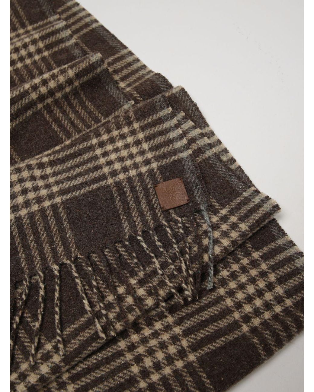 Eleventy Multicolor Wool And Cashmere Blend Scarf With Tartan Pattern And Fringed Edges for men