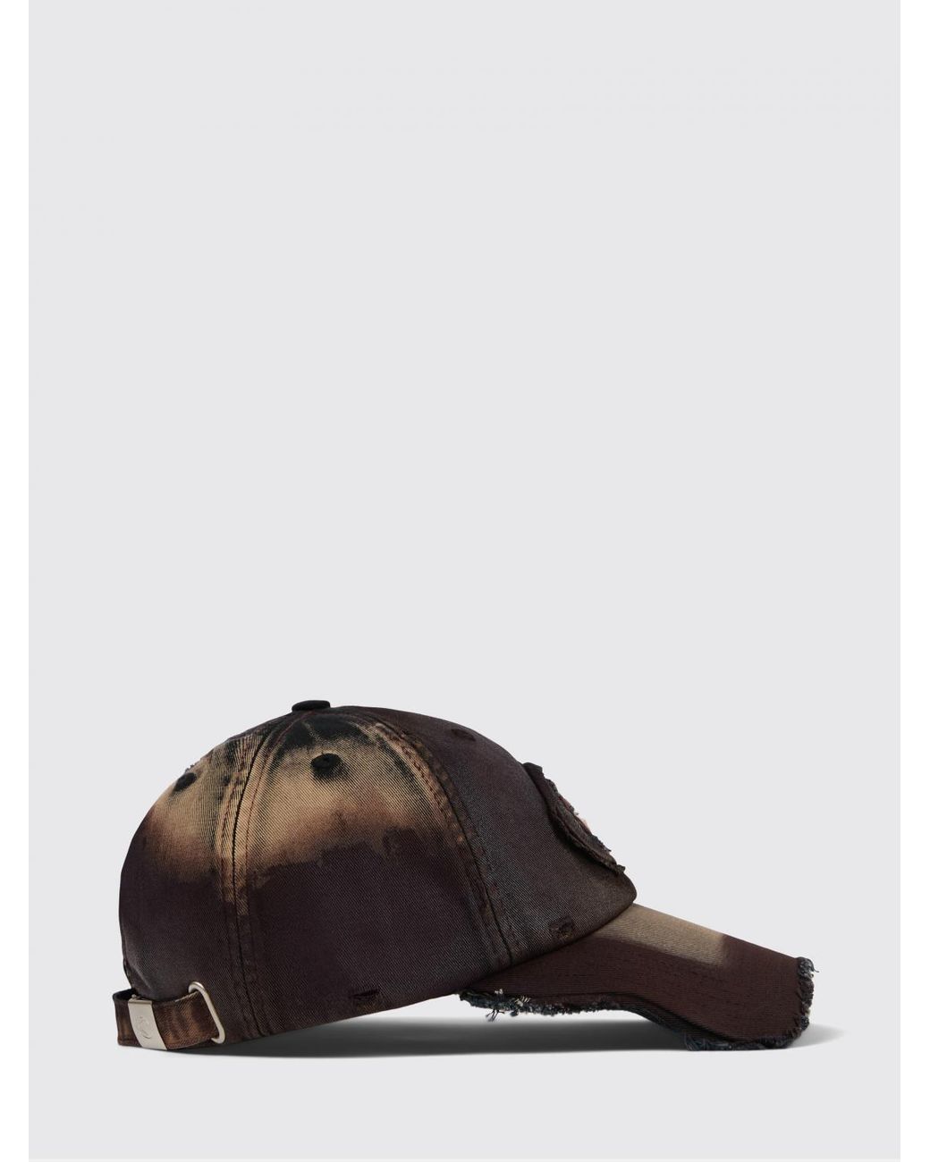 CAMPERLAB Black Distorted Washed Sprayed Used Cotton Hat