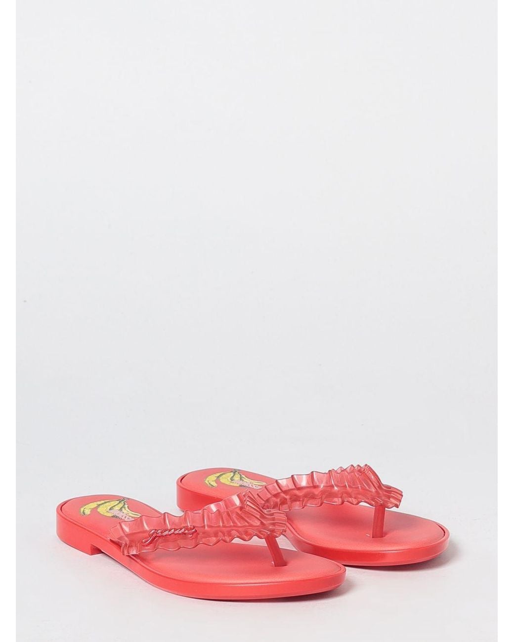 Melissa X Ganni Pink Ruched Pvc Thong Sandals With Low Heel