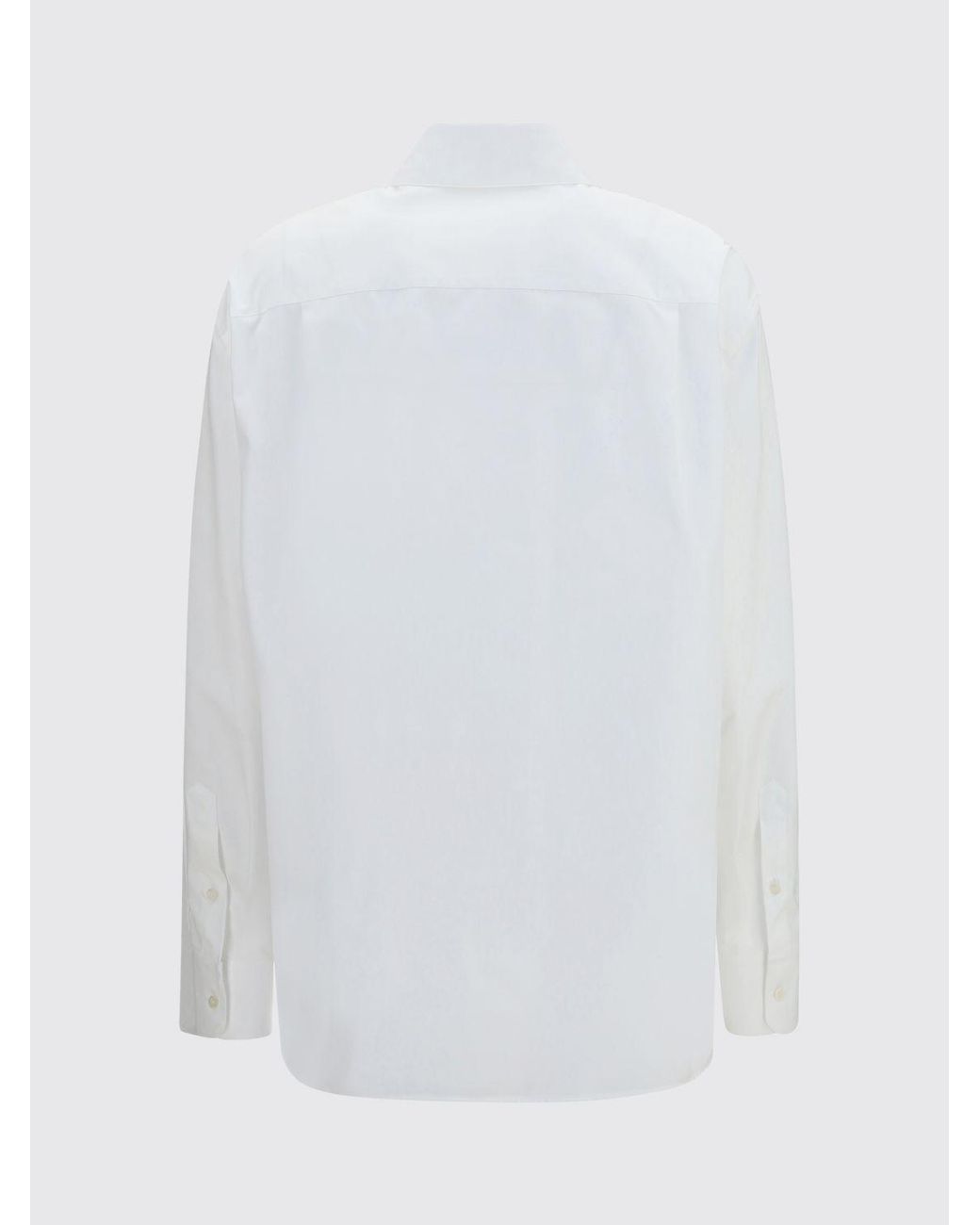 Dolce & Gabbana White Dolce &Amp Gabbana Slim Fit Cotton Poplin Shirt With Pointed Collar
