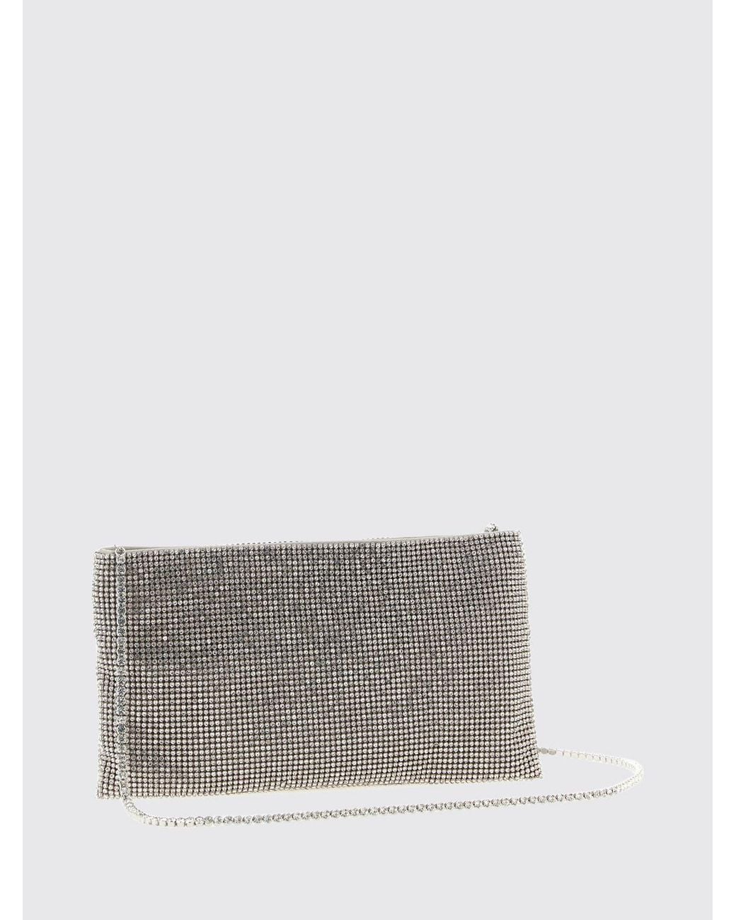 Benedetta Bruzziches Gray Your Best Friend Rhinestone Mini Bag With Jewelled Strap