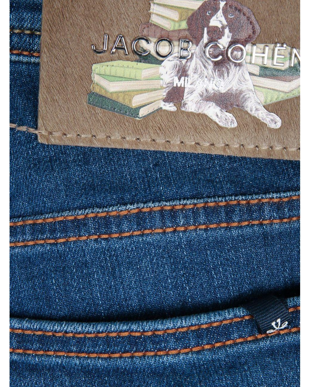Jacob Cohen Blue Mid-Rise Straight-Leg Cotton Denim Jeans for men