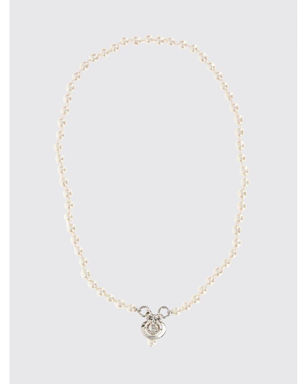 Vivienne Westwood White Orb Pendant Necklace With Pearls And Crystals for men