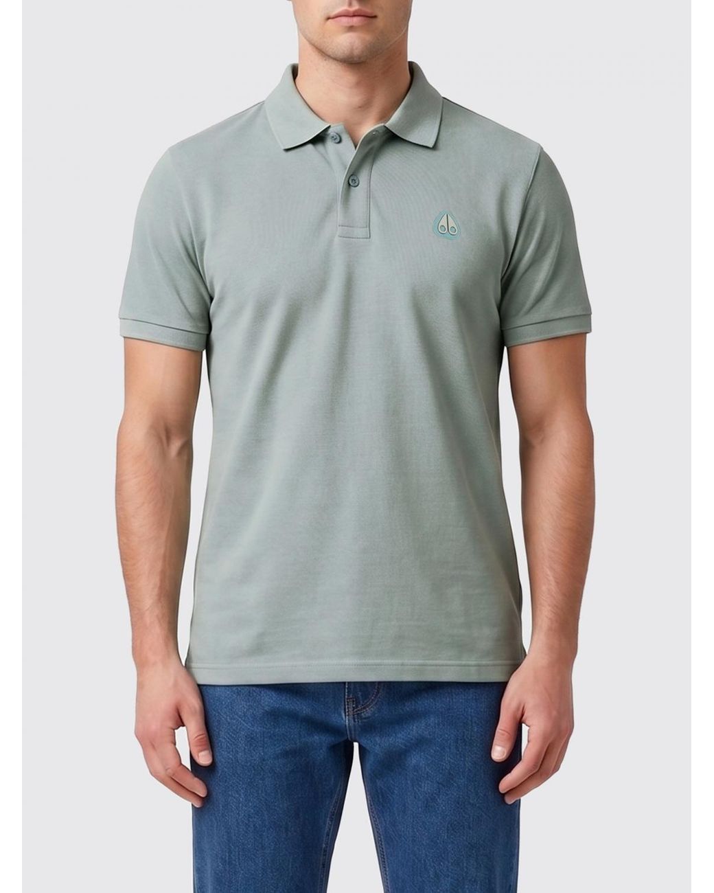 Polo De Algodón Piqué Con Logo Moose Knuckles de hombre de color Blue
