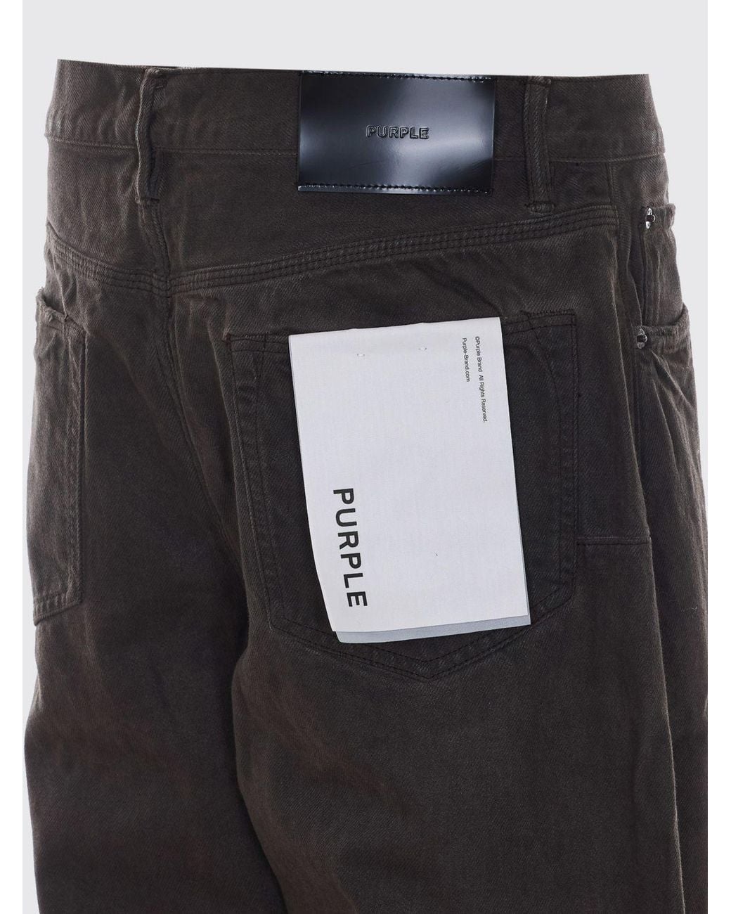 Purple Black Straight-Fit Distressed Cotton Denim Jeans With Worn Effect for men