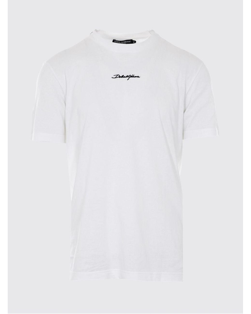 Dolce & Gabbana White Dolce &Amp Gabbana Cotton Crew-Neck T-Shirt With Logo for men
