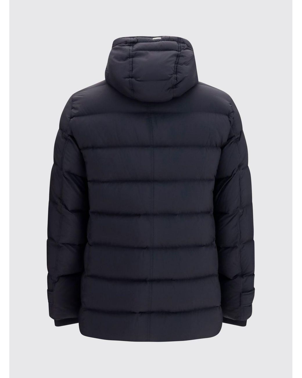 Herno Blue Eskimo Waterproof Nylon Short Down Jacket With Goose Down Padding for men