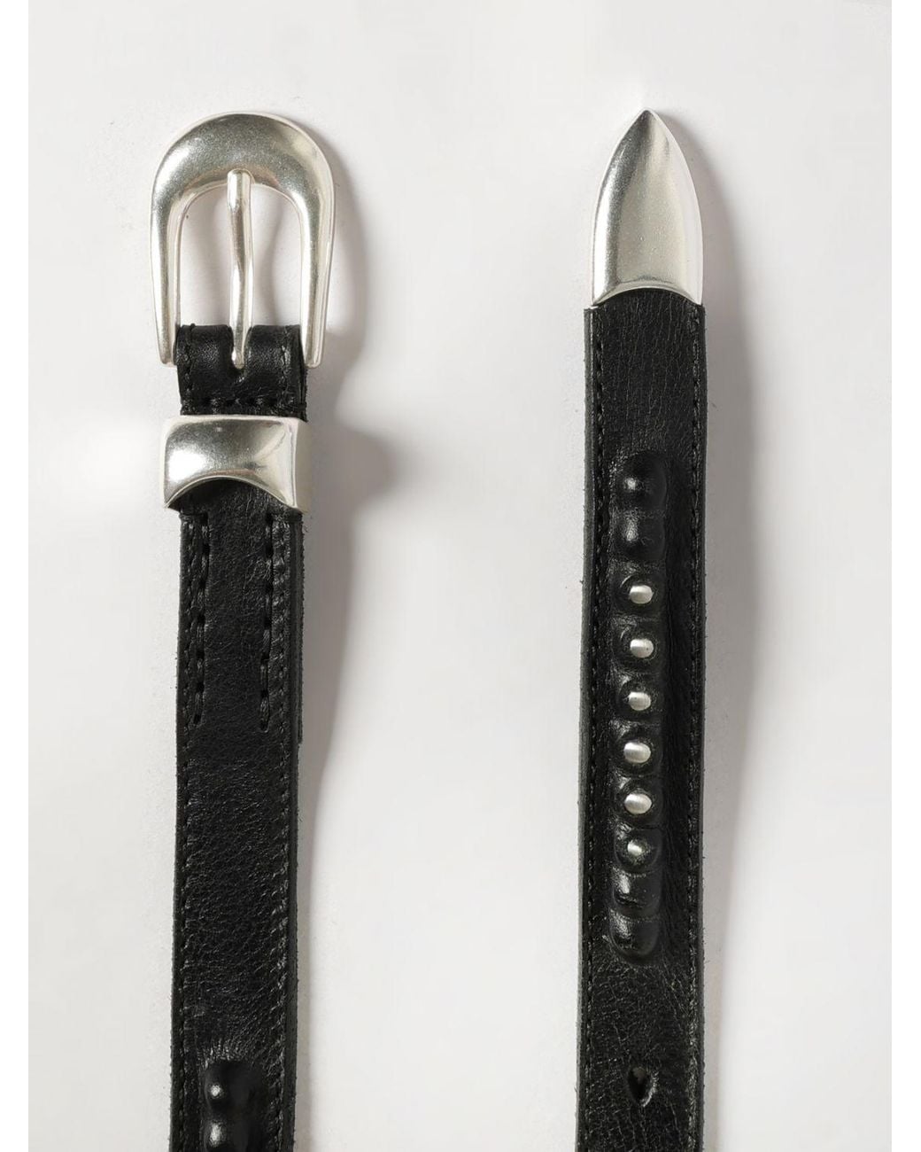 Our Legacy Black Smooth Calfskin Leather Belt With Pin Buckle for men