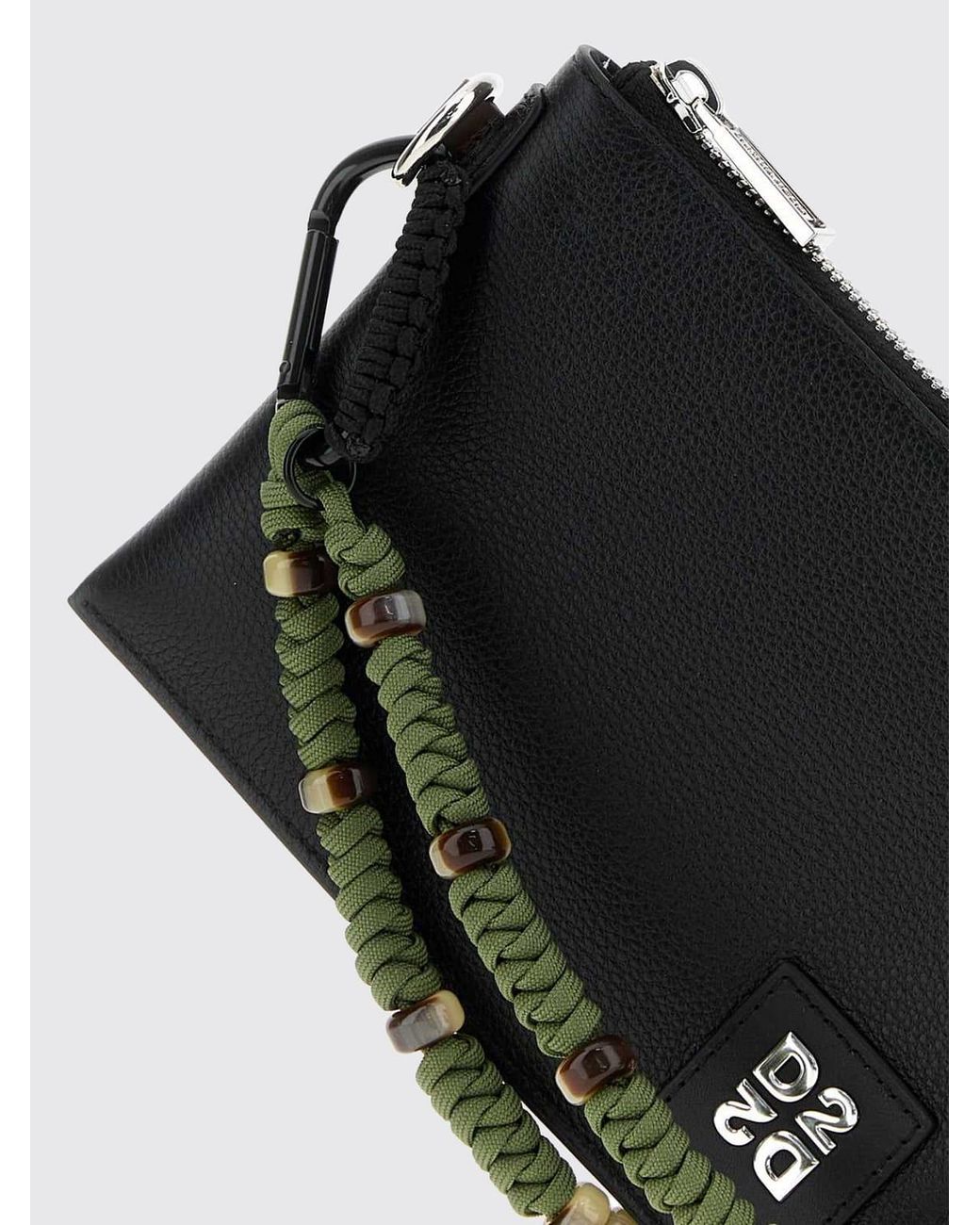 DSquared² Upside Down Dokumentenmappe Aus Leder Mit Gesticktem Logo Und Reißverschluss in Black für Herren