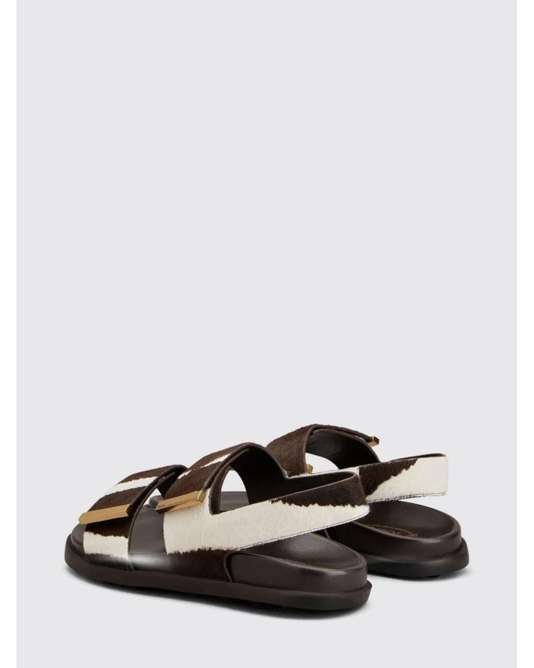 Tod's White Cow Print Pony Skin Sandals